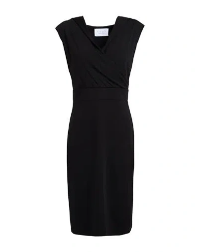 Kaos Woman Midi Dress Black Size 10 Viscose, Polyamide, Elastane