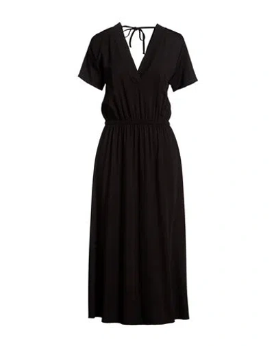 Kaos Woman Midi Dress Black Size 10 Viscose, Polyamide, Elastane