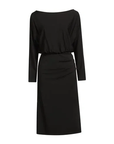 Kaos Woman Midi Dress Black Size 10 Viscose, Polyamide, Elastane