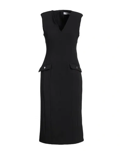 Kaos Woman Midi Dress Black Size 6 Polyester, Elastane