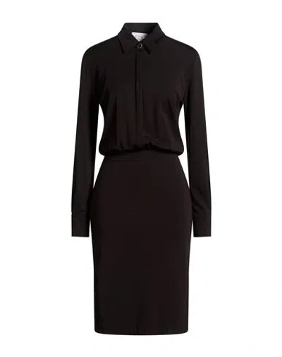 Kaos Woman Midi Dress Black Size 2 Viscose, Nylon, Elastane