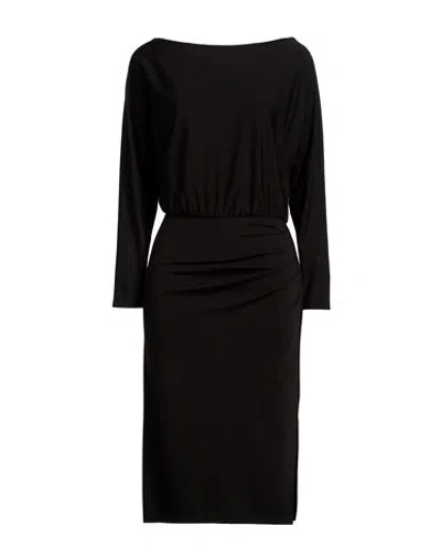 Kaos Woman Midi Dress Black Size 4 Viscose, Polyamide, Elastane