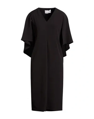 Kaos Woman Midi Dress Black Size 6 Polyester, Elastane