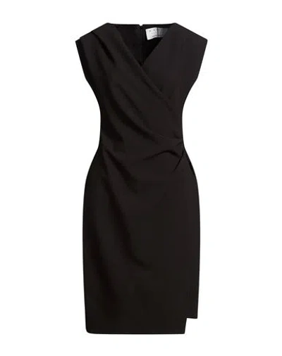 Kaos Woman Midi Dress Black Size 6 Polyester, Viscose, Elastane