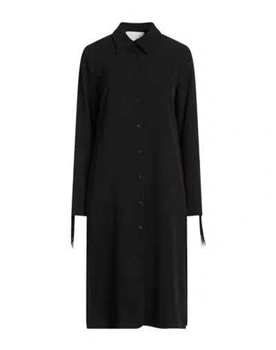 Kaos Woman Midi Dress Black Size 8 Polyester, Elastane
