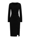 Kaos Woman Midi Dress Black Size 6 Viscose, Elastane