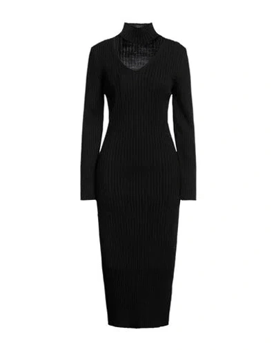Kaos Woman Midi Dress Black Size M Acrylic, Polyester