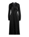 Kaos Woman Midi Dress Black Size M Polyester, Elastane In Black