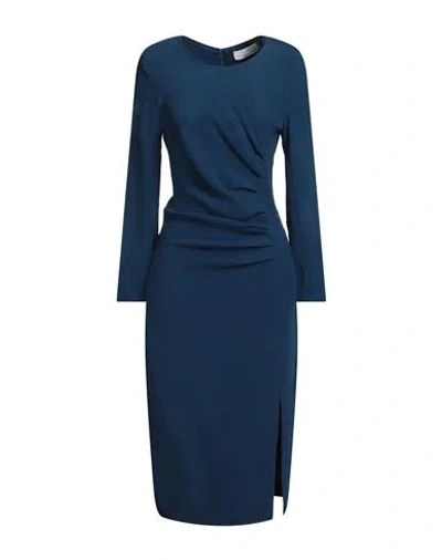 Kaos Woman Midi Dress Blue Size 6 Viscose, Elastane