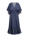 Kaos Woman Midi Dress Blue Size 8 Cotton