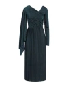 Kaos Woman Midi Dress Blue Size 6 Polyester, Viscose, Polyamide, Metallic Polyester, Elastane