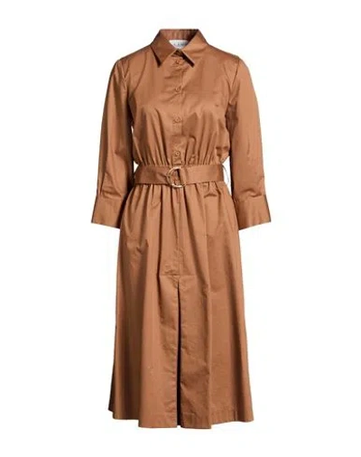 Kaos Woman Midi Dress Brown Size 12 Cotton