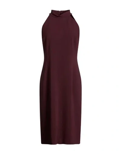 Kaos Woman Midi Dress Burgundy Size 12 Polyester, Elastane In Purple