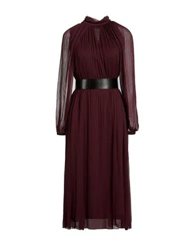 Kaos Woman Midi Dress Burgundy Size 12 Polyester In Red