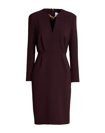 Kaos Woman Midi Dress Burgundy Size 6 Polyester, Elastane In Red
