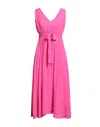 Kaos Woman Midi Dress Fuchsia Size 10 Polyester In Pink