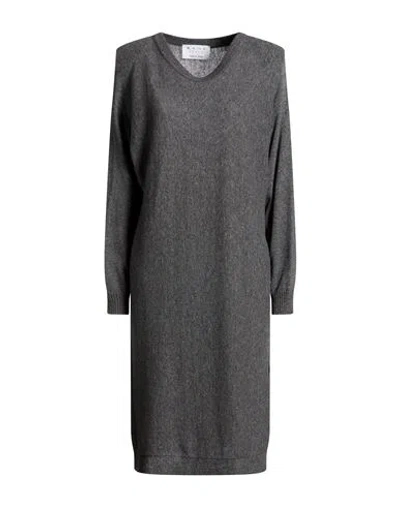 Kaos Woman Midi Dress Grey Size S Polyamide, Wool, Viscose, Cashmere In Multi