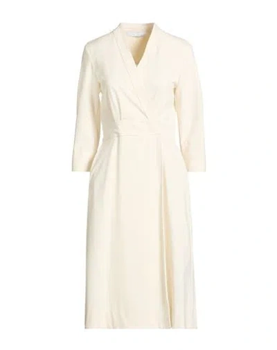 Kaos Woman Midi Dress Ivory Size 6 Cotton, Polyamide, Elastane In White