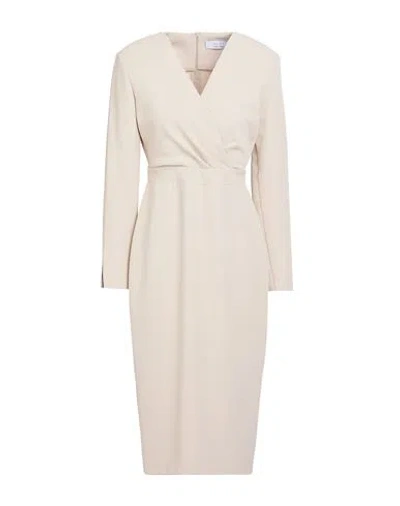 Kaos Woman Midi Dress Ivory Size 6 Polyester In Neutral