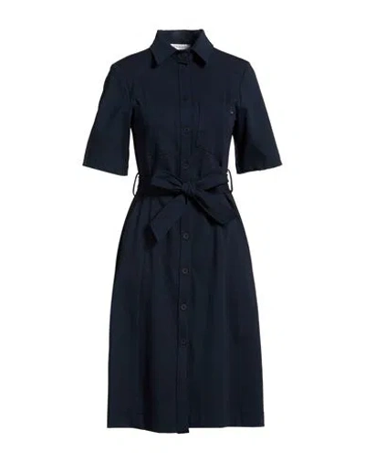 Kaos Woman Midi Dress Midnight Blue Size 10 Cotton, Polyamide, Elastane