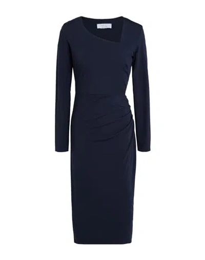 Kaos Woman Midi Dress Midnight Blue Size 10 Viscose, Polyamide, Elastane