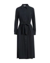Kaos Woman Midi Dress Midnight Blue Size 6 Polyester, Viscose, Elastane In Blue