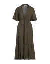 Kaos Woman Midi Dress Military Green Size 8 Cotton