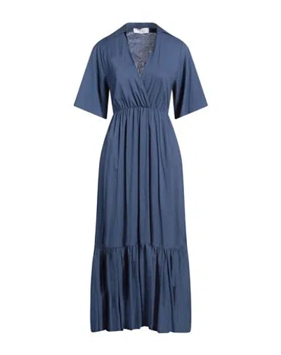 Kaos Woman Midi Dress Navy Blue Size 8 Cotton