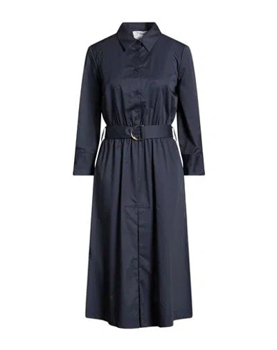 Kaos Woman Midi Dress Navy Size 12 Cotton In Blue