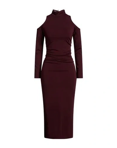 Kaos Woman Midi Dress Plum Size 4 Viscose, Polyamide, Elastane In Purple