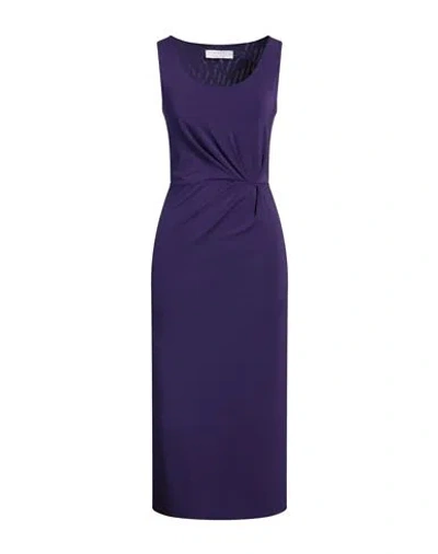 Kaos Woman Midi Dress Purple Size 6 Acetate, Polyamide, Elastane