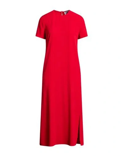 Kaos Woman Midi Dress Red Size 2 Polyester, Elastane