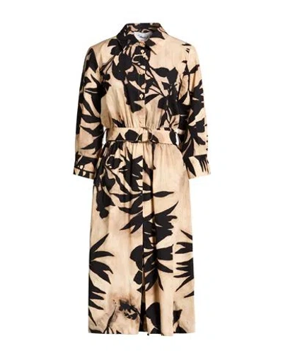 Kaos Woman Midi Dress Sand Size 8 Cotton In Multi