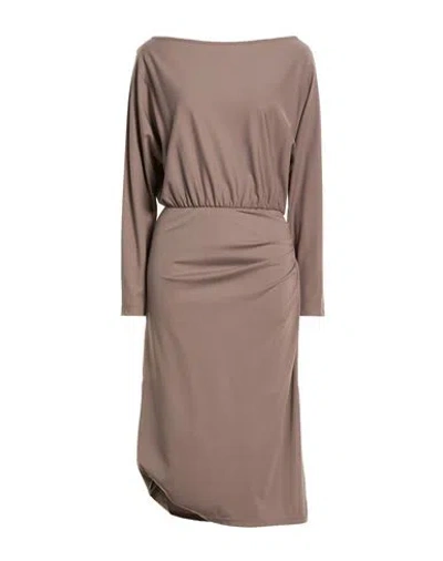 Kaos Woman Midi Dress Taupe Size 8 Viscose, Polyamide, Elastane In Pink