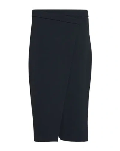 Kaos Woman Midi Skirt Black Size 2 Polyester, Elastane In Blue