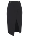 Kaos Woman Midi Skirt Black Size 2 Polyester, Elastane In Black