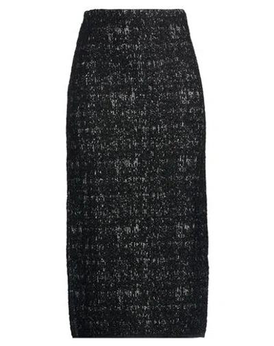 Kaos Woman Midi Skirt Black Size M Acrylic, Polyamide, Metallic Fiber, Wool, Viscose