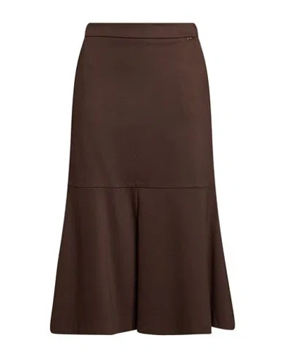 Kaos Woman Midi Skirt Brown Size 4 Viscose, Polyamide, Elastane