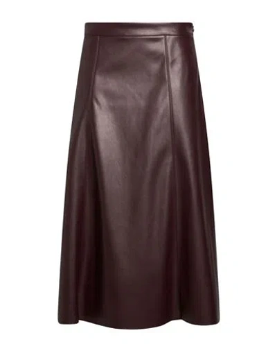 Kaos Woman Midi Skirt Burgundy Size 10 Polyester, Polyurethane In Brown