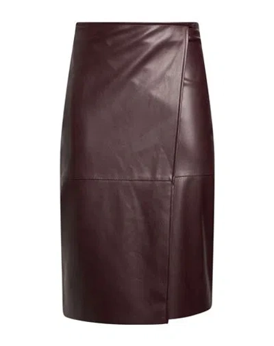 Kaos Woman Midi Skirt Burgundy Size 6 Polyester, Polyurethane In Red