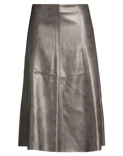 Kaos Woman Midi Skirt Grey Size 8 Polyester, Polyurethane In Gray