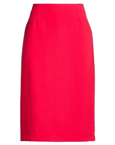 Kaos Woman Midi Skirt Red Size 8 Polyester, Elastane