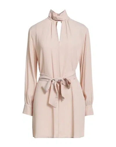 Kaos Woman Mini Dress Beige Size 4 Rayon In Neutral