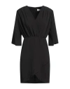 Kaos Woman Mini Dress Black Size 10 Polyester, Elastane In Black