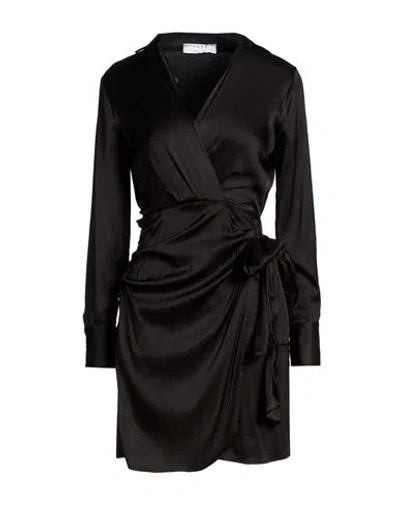 Kaos Woman Mini Dress Black Size 6 Rayon, Viscose, Elastane