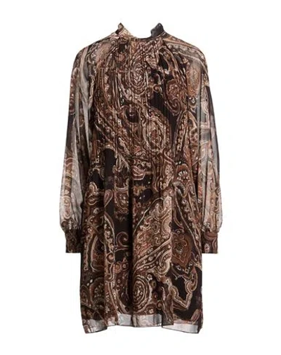 Kaos Woman Mini Dress Brown Size 12 Polyester