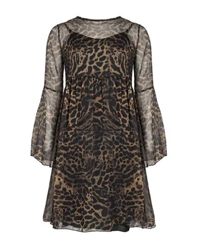 Kaos Woman Mini Dress Brown Size 2 Polyester