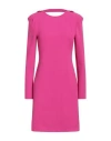 Kaos Woman Mini Dress Fuchsia Size 2 Polyester, Elastane In Pink