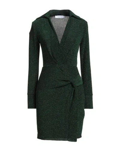 Kaos Woman Mini Dress Green Size 6 Polyamide, Metal, Elastane