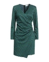 Kaos Woman Mini Dress Green Size 8 Viscose, Polyester, Elastane In Green